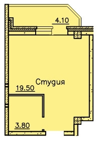 Квартира-студия, 27 кв.м.