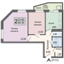 2-комнатная квартира, 60 кв.м.