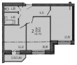 2-комнатная квартира, 67 кв.м.